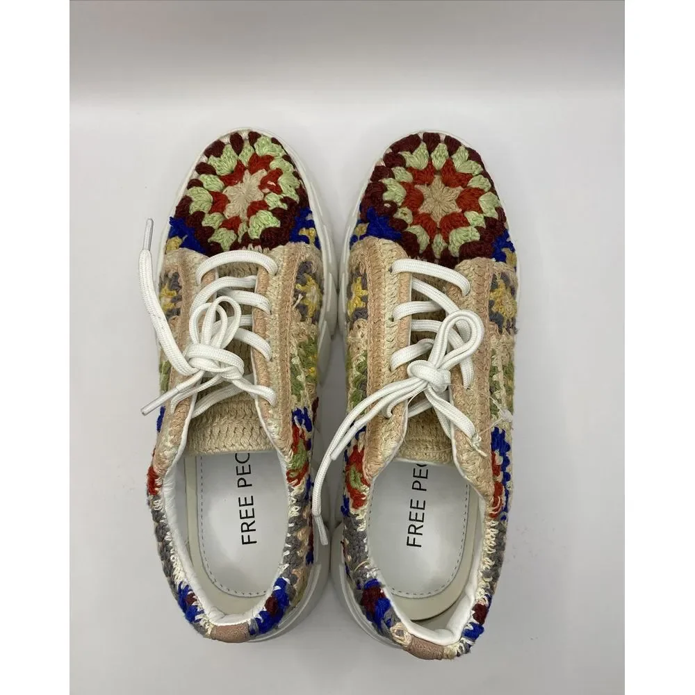 Free People‎ Catch Me If You Can Crochet Sneakers Sz 39 US W 8